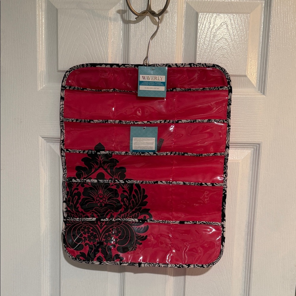 Waverly Pink and Black Damask Organizer
